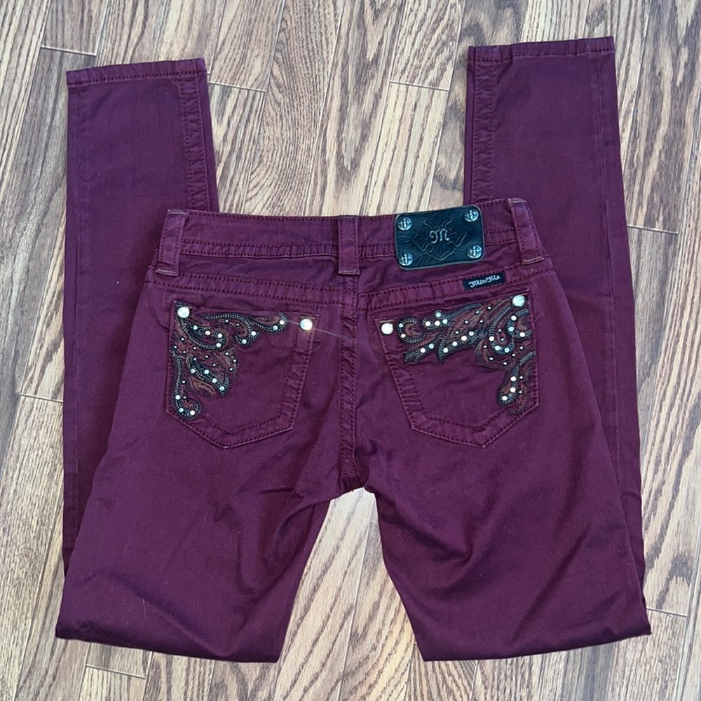 Burgundy Miss me jeans size 26
